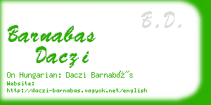 barnabas daczi business card